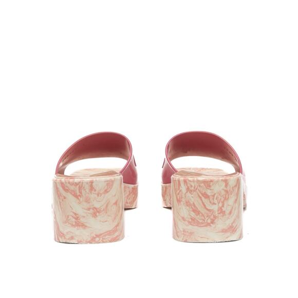 GUCCI Rubber Logo Womens Platform 20/60mm Slide Sandals Pink 37 US7 - Picture 9 of 14